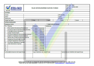 Yıllık Değerlendirme Raporu Formu
